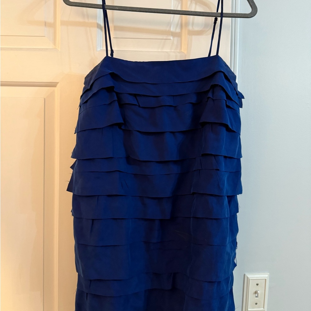LOFT Navy Tiered Mini Dress